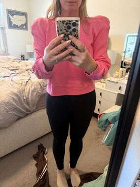 Rebecca Minkoff Pink Puff Shoulder Sweatshirt